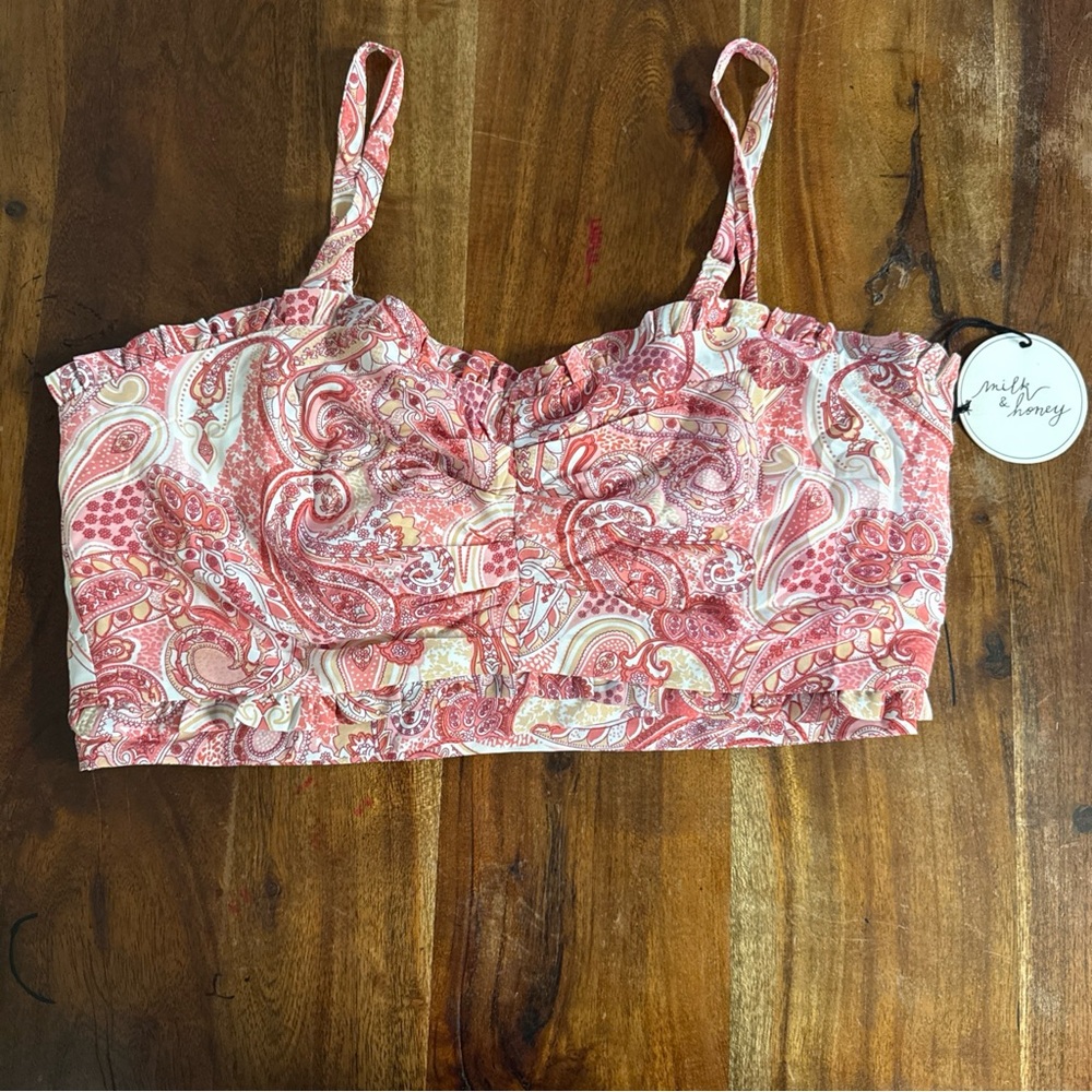 Pink Paisley Crop Top